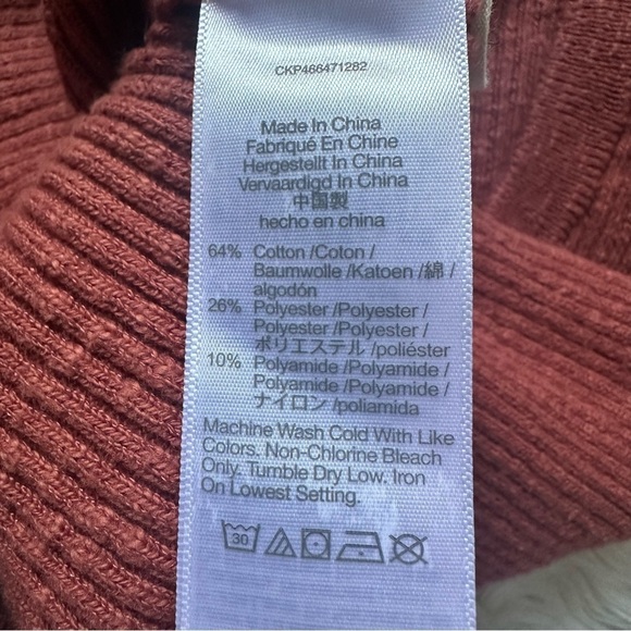 Madewell Top Scoopneck Cardigan Sweater Button Front Ribbed Weathered Brick M - Picture 9 of 12